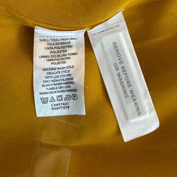 Ann Taylor Cheetah Print Jacquard Faux Wrap V-neck Yellow Belted Dress Size 4 (F - Picture 12 of 12